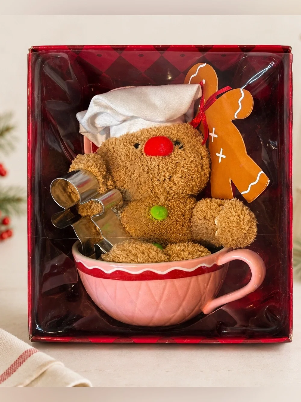 Russ Ginger in the Kitchen Latte Mug Gift Set NIB Gingerbread Chef